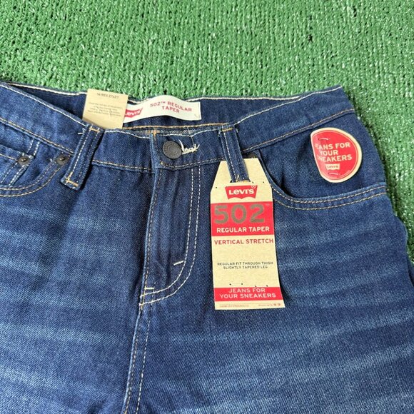 Levi’s 502 Vertical Stretch Regular Taper Midrise Rare Blue Jeans Size 27x27 NEW - Picture 8 of 15